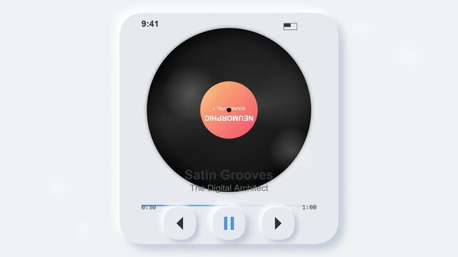 Neumorphic Music Player UI Animation - Playback Controls