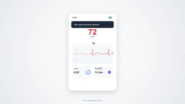 Heart Rate Monitor UI Animation: Health Vital App Neumorphism Design