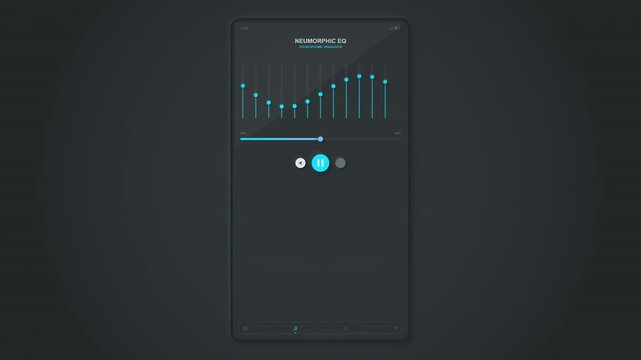 Neumorphic UI Animation: Audio Visualizer on Digital Screen