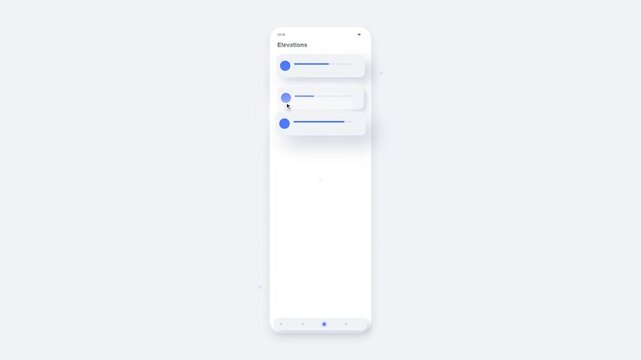Neumorphic UI Animation: Mobile App Menu Interaction on Screen