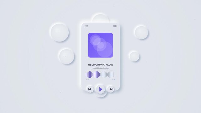 Neumorphic Music Player UI Animation - Smooth Flow