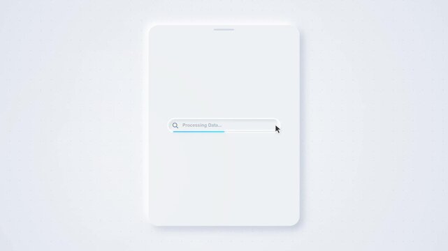 Neumorphic Tablet UI Search Animation - Processing and Complete
