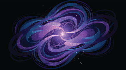 Swirling Nebula Abstract Art with Cosmic Dust and Stars, Digital Galaxy Illustration for Science and Technology Themes © Rubendi