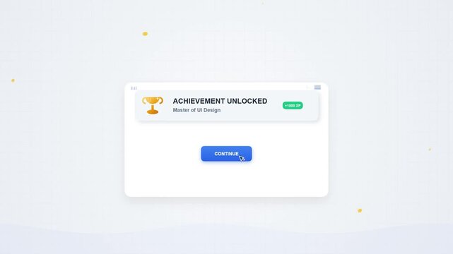 Achievement Unlocked Notification UI Animation - Neumorphic Design