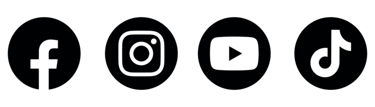 2026 Social Media Icons Collection Featuring Facebook Instagram YouTube and TikTok Logo icons