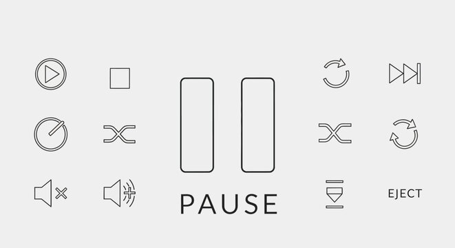 Collection of music and media player control icons.