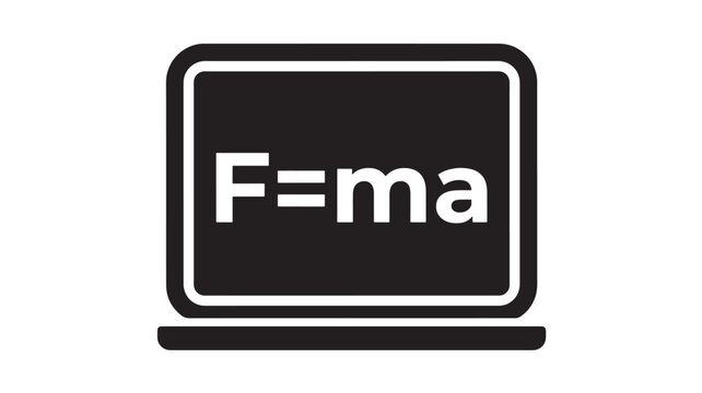 Chalkboard with F=ma Equation Displayed on It Featuring F=ma, Physics, Newton's Second Law with Blackboard and White Text Elements for Education