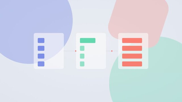 cobalt blue and mint AI automation workflow flat design loop