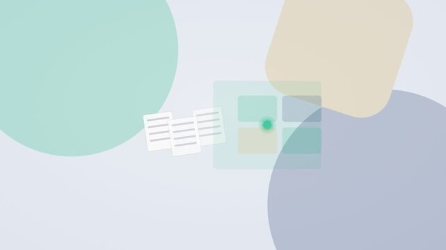 emerald and gold AI automation workflow flat design loop