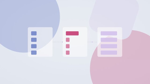 royal blue and raspberry AI automation workflow flat design loop