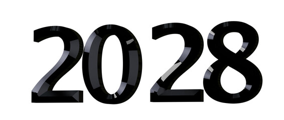 Abstract 2028 design in black with gloss effect on white, perfect for new year greetings and concept © vegefox.com