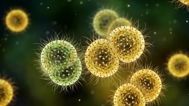 Neisseria bacteria, 3D animation showing Gram-negative diplococci associated with meningococcal disease and gonorrhoea in humans.