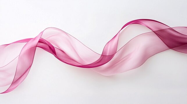 Flowing sheer pink silk ribbon soft pastel fluid abstract delicate fabric art