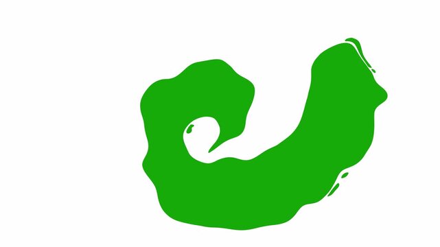 Flat liquid transition animation, abstract fluid wipe effect, organic shape reveal, smooth morphing overlay, modern seamless scene change, minimal design motion graphic
