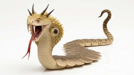 Fototapeta premium Prehistoric imaginary AI generated cobra snake