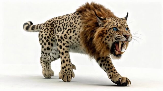 Feline predator alone in image