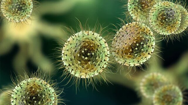 Neisseria bacteria, 3D animation showing Gram-negative diplococci associated with meningococcal disease and gonorrhoea in humans.