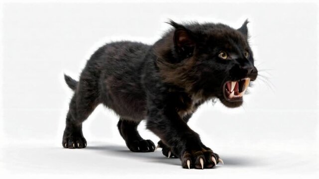 Feline predator alone in image