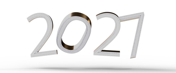 Creative 3D representation of the year 2021. Perfect for new year greetings, celebratory content, and design projects. © vegefox.com