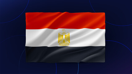 Fototapeta premium Egypt national flag. 3d vector