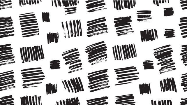 Brush Stroke Texture Pattern with Black and White Rectangles Creating a Bold Repeating Background Design
