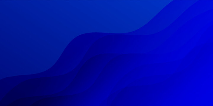 Abstract dark blue gradient background with smooth flowing wave layers and modern digital design.