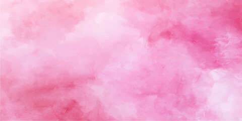 Fototapeta premium Abstract Pink Watercolor Background with Soft Cloud Texture Vintage Grunge Paper Artistic Pastel Sky Paint Illustration Wallpaper Design Backdrop