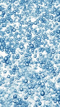 Abstract blue water bubbles background with floating air spheres.
