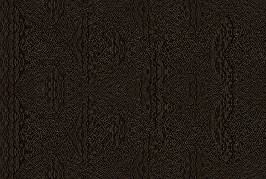 Abstract, dark, textured geometric pattern with repeating triangular motifs in deep brown tones, appearing as a close-up digital art texture rather than a physical space.
