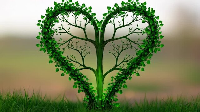 Heart shaped tree illustration nature