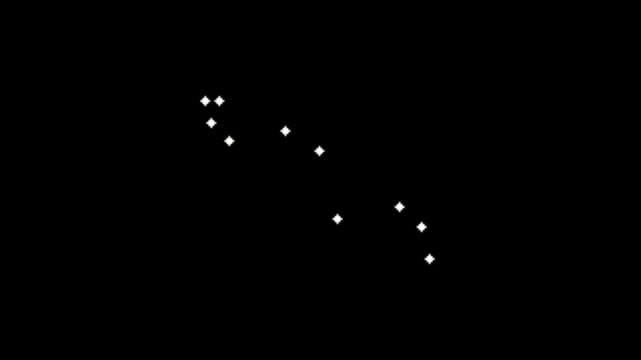 A constellation of bright white stars forming a pattern against a deep black background, representing the night sky.