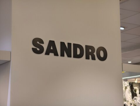 Stockholm, Sweden-Nov.27th 2025: Sandro brand logo store sign