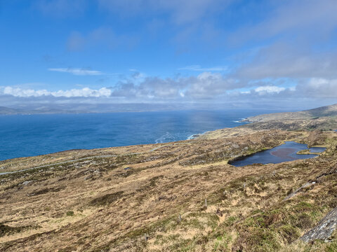 Coastal Landscape with Ocean and Rugged Hills