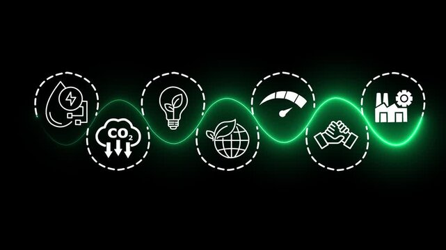 LCA, Life cycle assessment concept on the transparent background. Carbon footprint evaluation and environmental impact assessment related to product value chains. Motion graphics of life cycle idea.4k