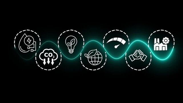 LCA, Life cycle assessment concept on the transparent background. Carbon footprint evaluation and environmental impact assessment related to product value chains. Motion graphics of life cycle idea.4k