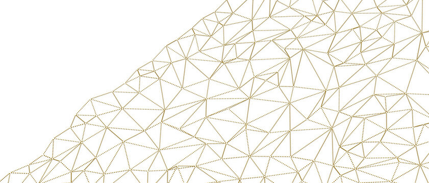 Intricate abstract golden geometric mesh pattern overlay background