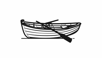 Small wooden row boat vessel. © Ikhsan