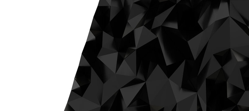 Monochromatic dark abstract geometric polygon background texture for design