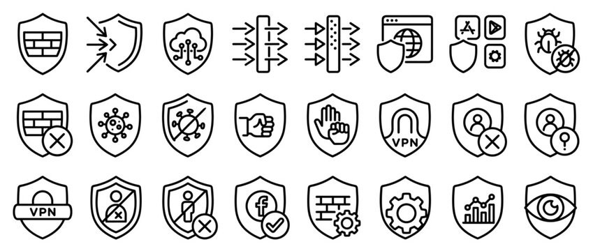 Collection of Shield Crest and Emblem Icons.