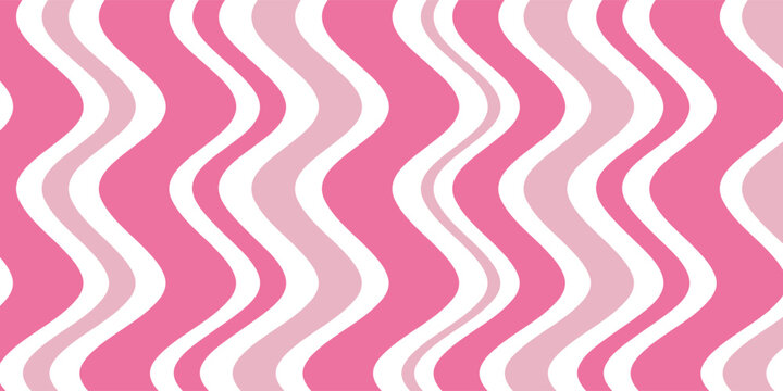 Pink psychedelic seamless pattern. Retro 70s 90s 00s style. Groovy waves texture for textile, paper, fabric. Abstract geometric vector surface