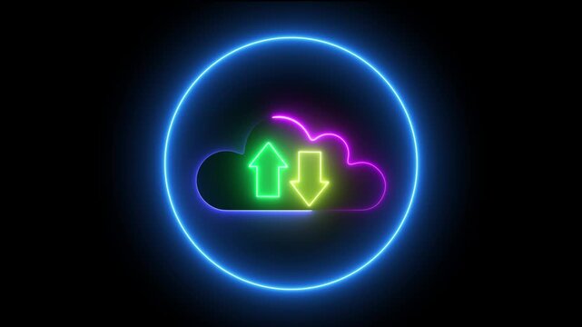 Cloud computing and online storage technologies concept. cloud computing and communications, connection to Internet server services for data transfer. 4k video.
