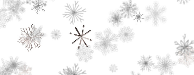 Fototapeta premium Gentle scattering of delicate snowflakes across a bright white canvas, evoking winter.