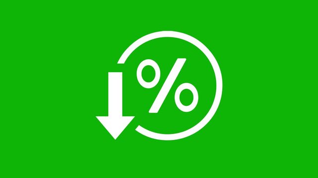 Percentage down arrow animation video