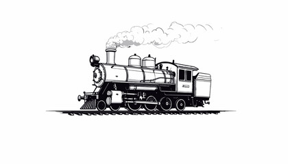 Vintage steam locomotive engine train. © ikhsan
