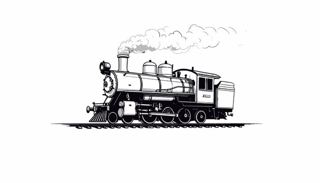 Vintage steam locomotive engine train.
