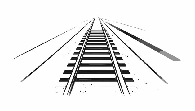 Railway tracks going into distance.
