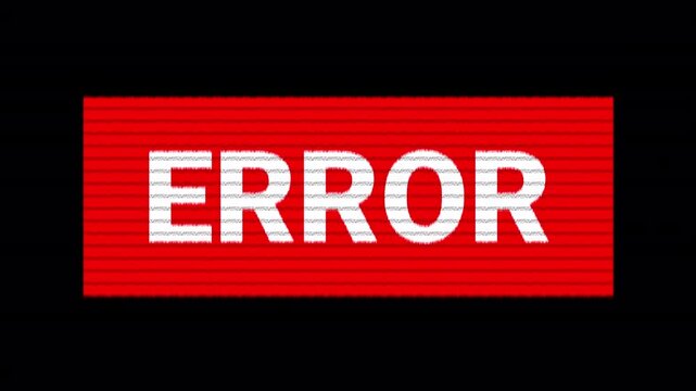 error overlay error code vibrate with a grunge glitch effect for warning video
