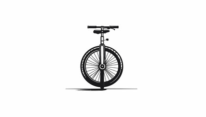 A single wheel unicycle standing upright. © ikhsan