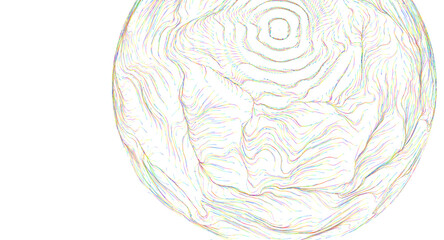 Obraz premium Intricate network of colorful flowing lines forming a spherical abstract shape