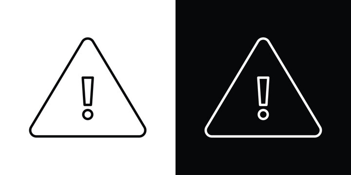 attention sign Line drawing illustrations in black and white